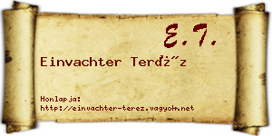 Einvachter Teréz névjegykártya